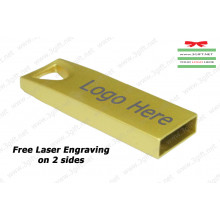 Personalized Classy Shape Steel USB Flash Drive (16G, 32G) (Gold)